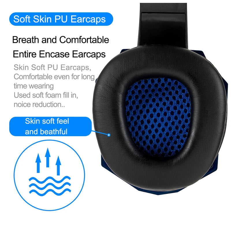 Professionelles LED Gaming-Headset – Mit Mikrofon, Bass Stereo Sound & RGB-Licht, Kabelgebunden für PC, PS4, PS5 & Xbox