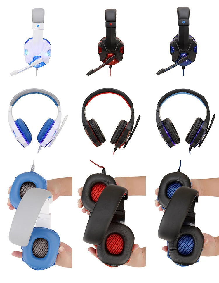 Professionelles LED Gaming-Headset – Mit Mikrofon, Bass Stereo Sound & RGB-Licht, Kabelgebunden für PC, PS4, PS5 & Xbox