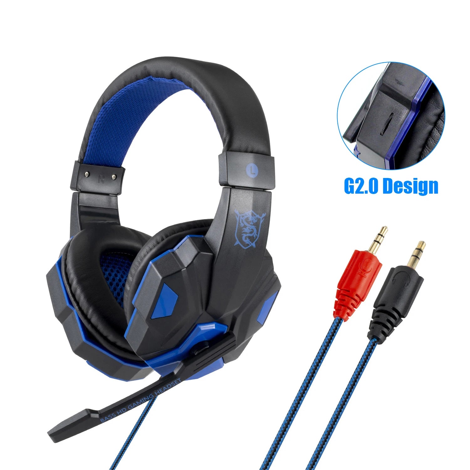 Professionelles LED Gaming-Headset – Mit Mikrofon, Bass Stereo Sound & RGB-Licht, Kabelgebunden für PC, PS4, PS5 & Xbox