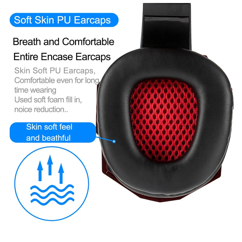 Professionelles LED Gaming-Headset – Mit Mikrofon, Bass Stereo Sound & RGB-Licht, Kabelgebunden für PC, PS4, PS5 & Xbox