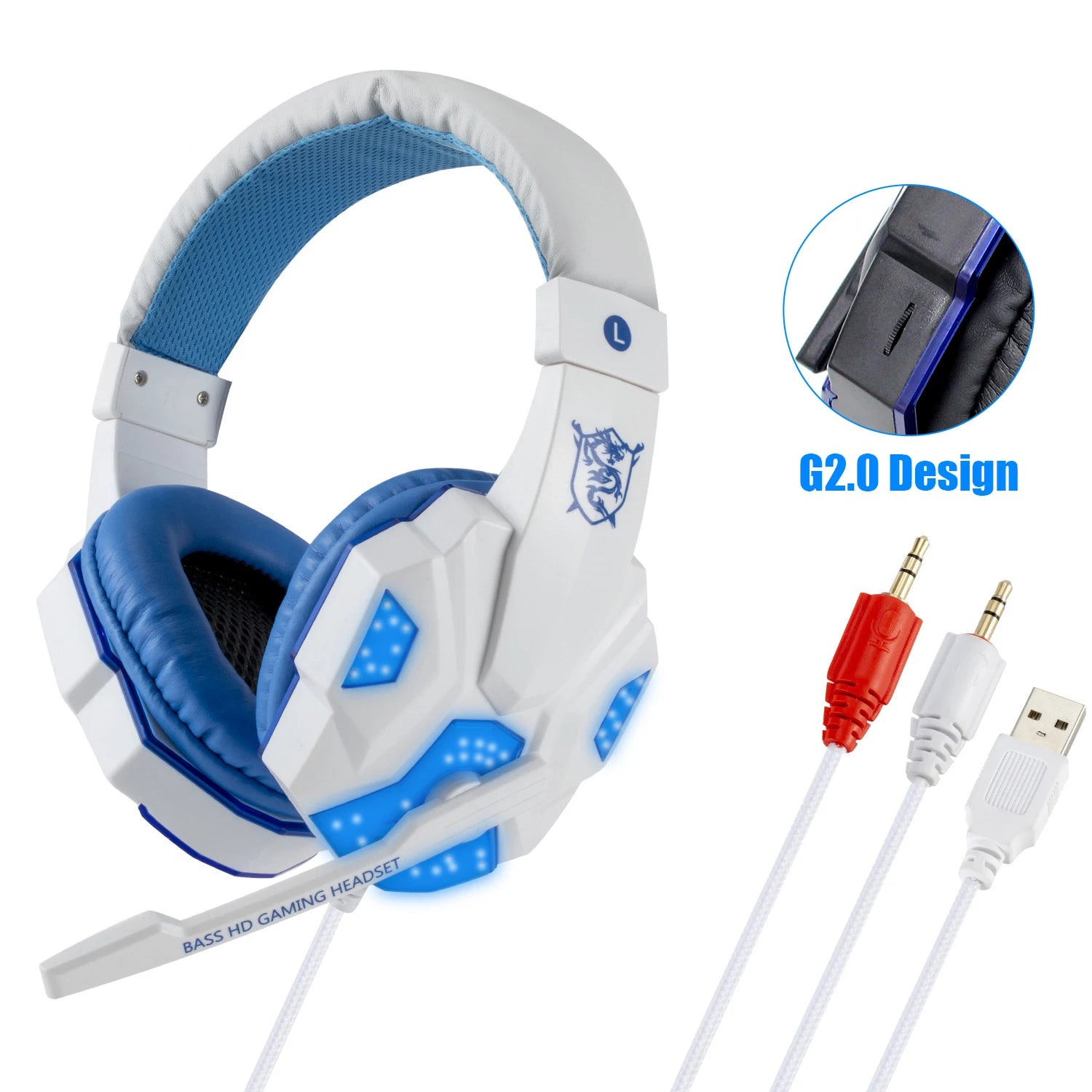 Professionelles LED Gaming-Headset – Mit Mikrofon, Bass Stereo Sound & RGB-Licht, Kabelgebunden für PC, PS4, PS5 & Xbox