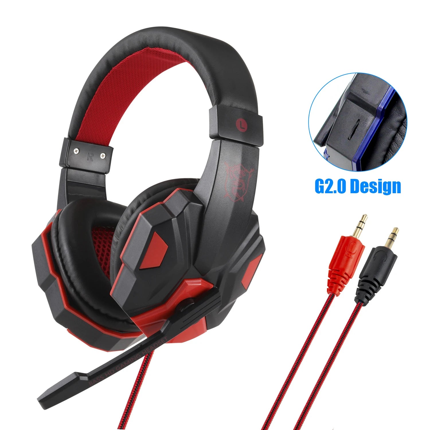 Professionelles LED Gaming-Headset – Mit Mikrofon, Bass Stereo Sound & RGB-Licht, Kabelgebunden für PC, PS4, PS5 & Xbox