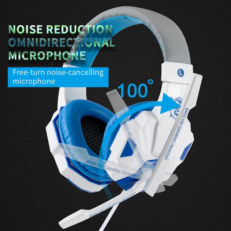 Professionelles LED Gaming-Headset – Mit Mikrofon, Bass Stereo Sound & RGB-Licht, Kabelgebunden für PC, PS4, PS5 & Xbox