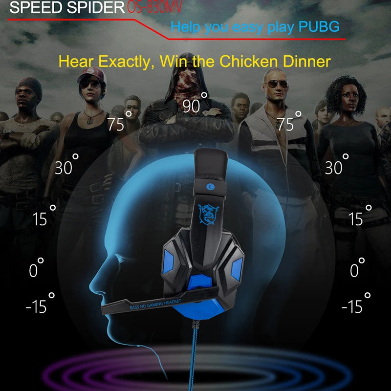 Professionelles LED Gaming-Headset – Mit Mikrofon, Bass Stereo Sound & RGB-Licht, Kabelgebunden für PC, PS4, PS5 & Xbox