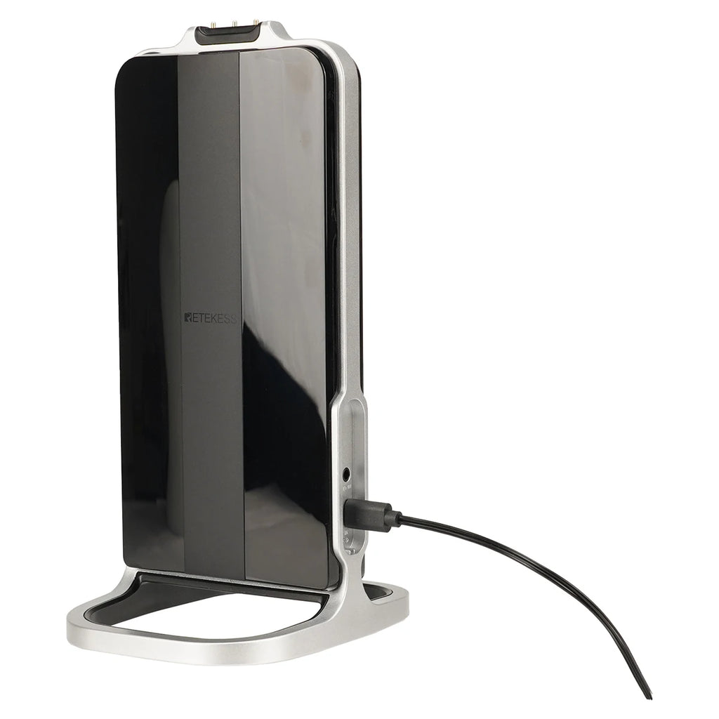 Kabelloser Bluetooth-Kopfhörer mit Multifunktions-Basis – Wiederaufladbares Headset für Handy, Computer & TV mit Energiesparfunktion