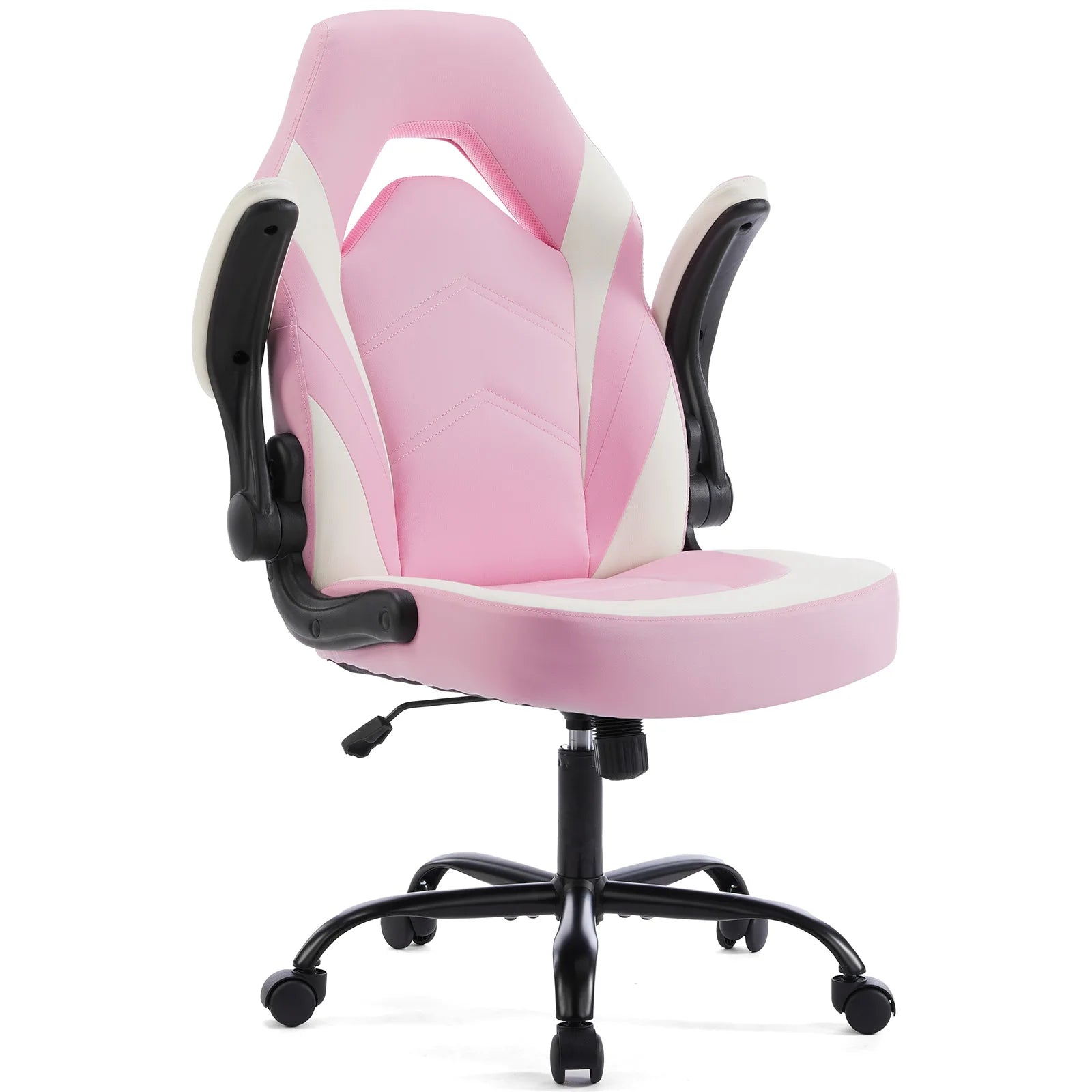 JHK Ergonomischer Gaming- & Bürostuhl – Verstellbarer PU-Ledersessel mit Klappbaren Armlehnen und Racing-Design