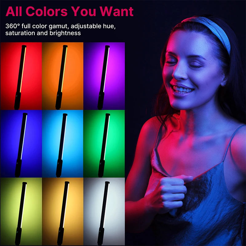 Ulanzi VL119 Handheld RGB Lichtstab – Tragbare LED Stick Light 50 cm, CRI 95+, 2500K–9000K, Wiederaufladbare Studio-Fotolampe