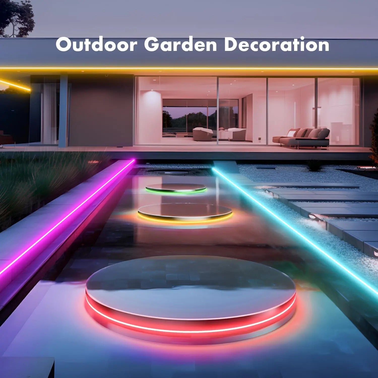 Flexible RGB Neon LED Seillichter – Mit App & Fernbedienung, Mehrfarbige IP65 Außenbeleuchtung, Deko-Licht für Haus, Garten & Zimmer