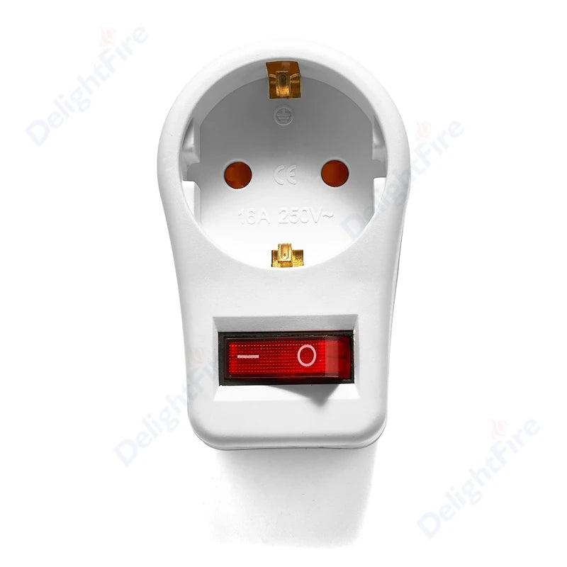 EU-Steckeradapter mit EIN/AUS-Schalter – 2-poliger 4,8 mm Stromadapter, Europäische Standard-Steckdose, Leistungsstarker Steckdosenkonverter