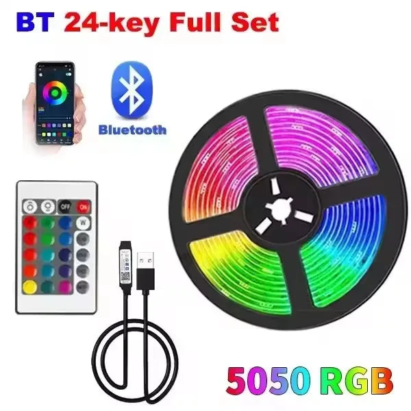 USB RGB LED Streifenlicht – Selbstklebendes LED-Band 1–20 m, Farbwechsel Lichtkette für TV, Kinderzimmer & Wohnraumdekoration