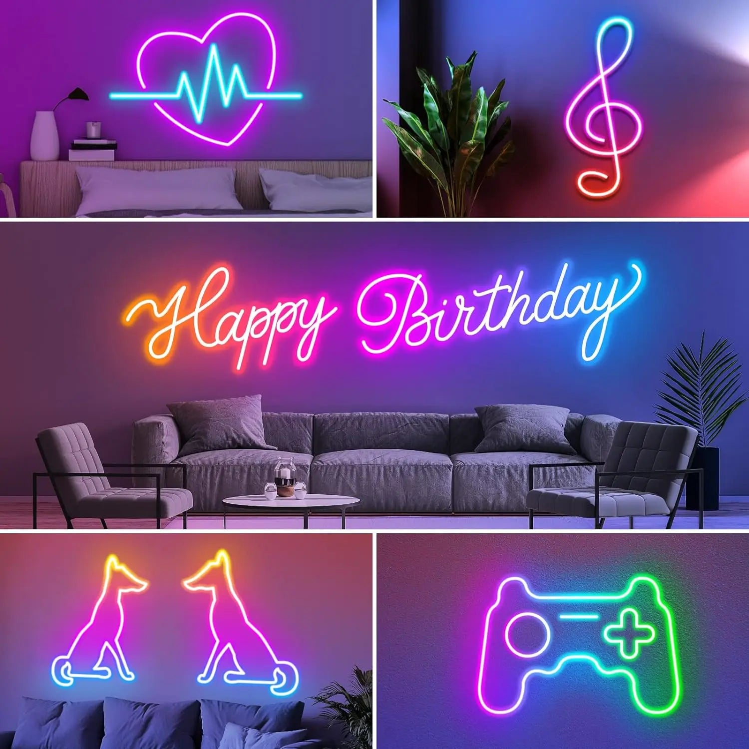 Flexible RGB Neon LED Seillichter – Mit App & Fernbedienung, Mehrfarbige IP65 Außenbeleuchtung, Deko-Licht für Haus, Garten & Zimmer