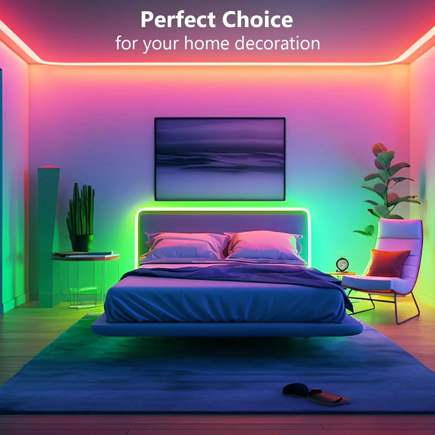 Mexllex RGB LED Streifen 15–30 m – Mit App & Fernbedienung, Musik-Synchronisation, Timer & Farbwechsel, Dimmbar für Gaming & Deko