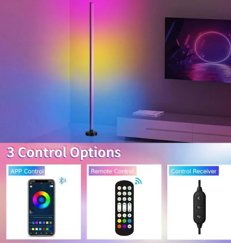EISSLOLY 2er Set Intelligente RGB Stehlampen – App-Steuerung, Musik-Synchronisation & Eckbeleuchtung, Smart LED Stimmungslicht für Wohnzimmer & Gaming