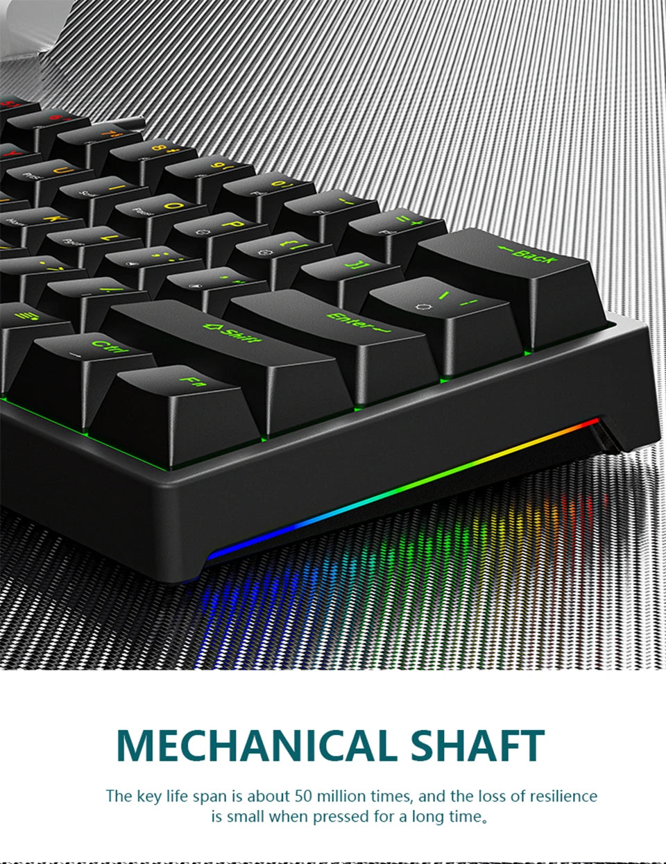 K620 Mini Mechanische Gaming-Tastatur – 60 % Layout, 61 Tasten, RGB, Hot-Swap & PBT-Keycaps, USB-C Kabelanschluss
