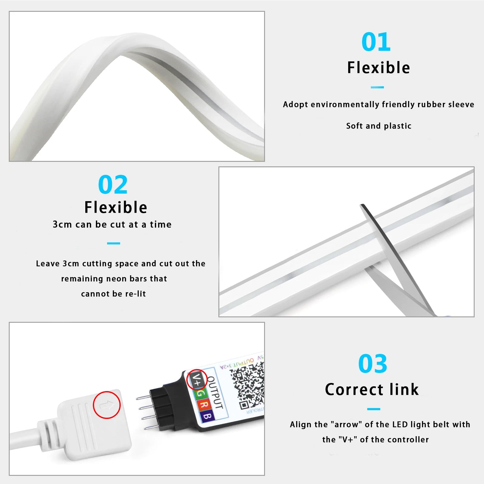 Smart RGB Neon LED Streifen – Wasserdichtes USB Lichtband 1–5 m, Tuya App & Fernbedienung, Flexibles DIY Design für Neon Dekoration & Beleuchtung