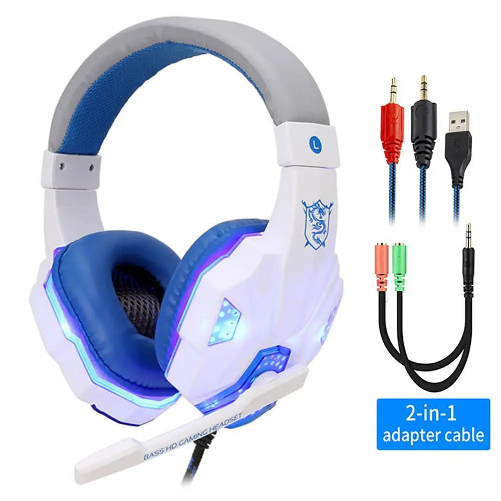 Professionelles LED Gaming-Headset – Mit Mikrofon, Bass Stereo Sound & RGB-Licht, Kabelgebunden für PC, PS4, PS5 & Xbox