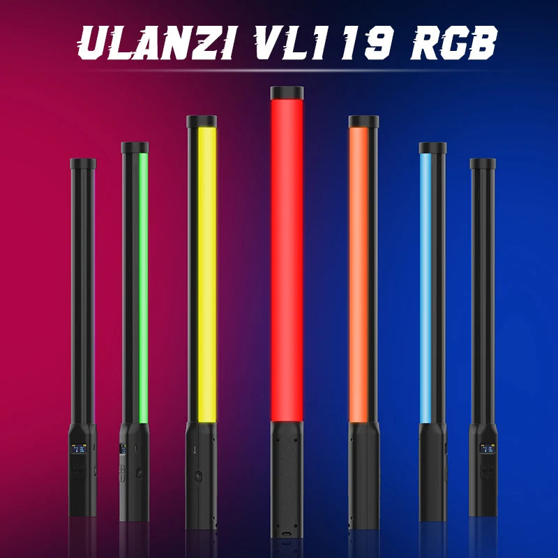 Ulanzi VL119 Handheld RGB Lichtstab – Tragbare LED Stick Light 50 cm, CRI 95+, 2500K–9000K, Wiederaufladbare Studio-Fotolampe