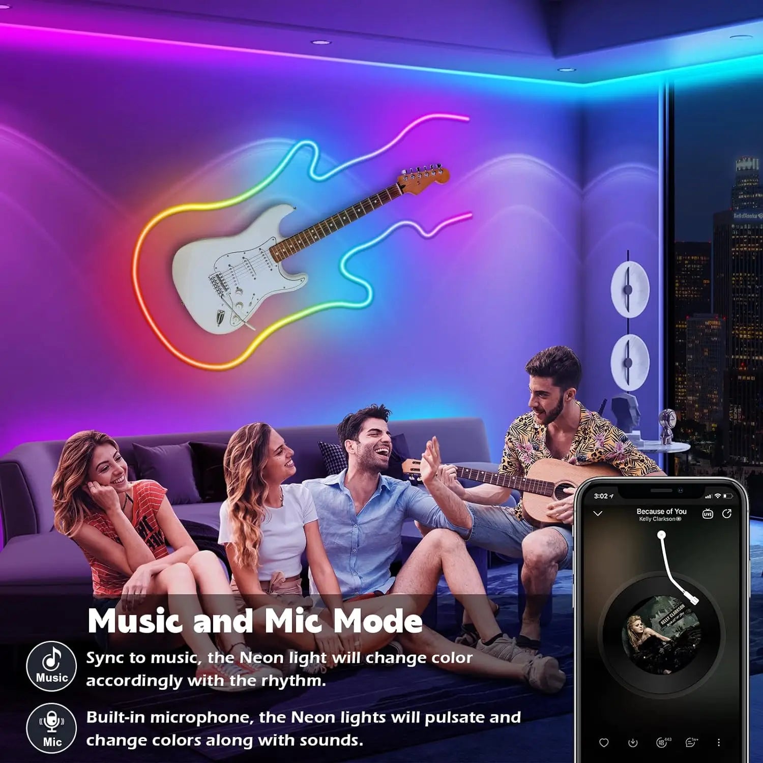 Flexible RGB Neon LED Seillichter – Mit App & Fernbedienung, Mehrfarbige IP65 Außenbeleuchtung, Deko-Licht für Haus, Garten & Zimmer
