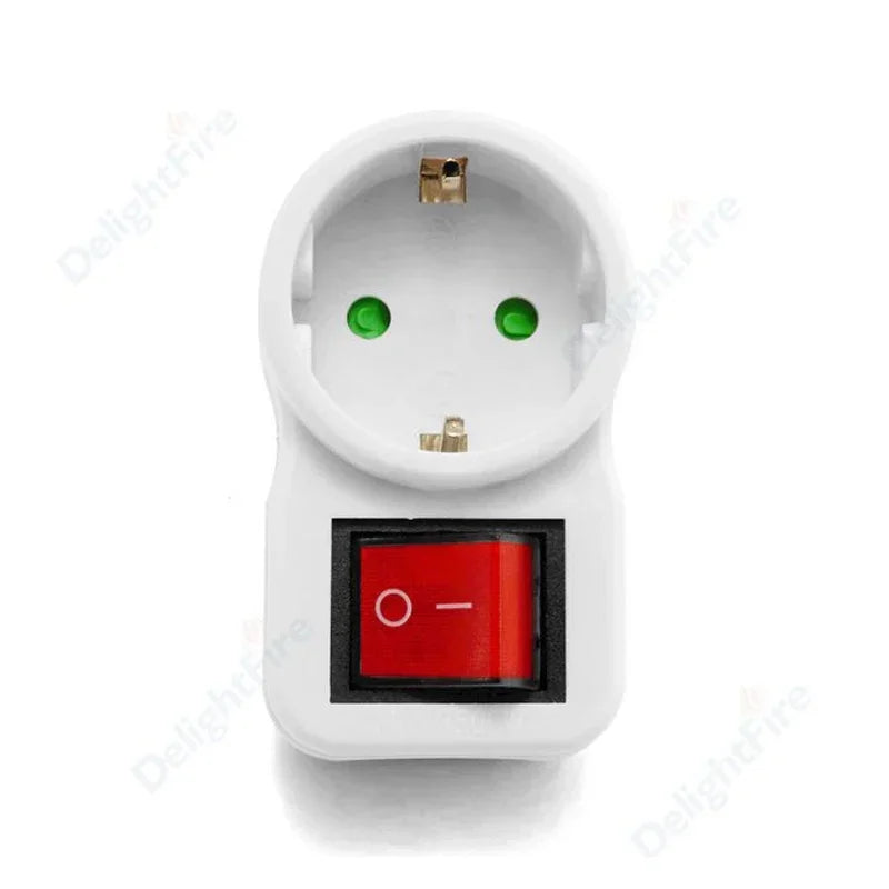 EU-Steckeradapter mit EIN/AUS-Schalter – 2-poliger 4,8 mm Stromadapter, Europäische Standard-Steckdose, Leistungsstarker Steckdosenkonverter