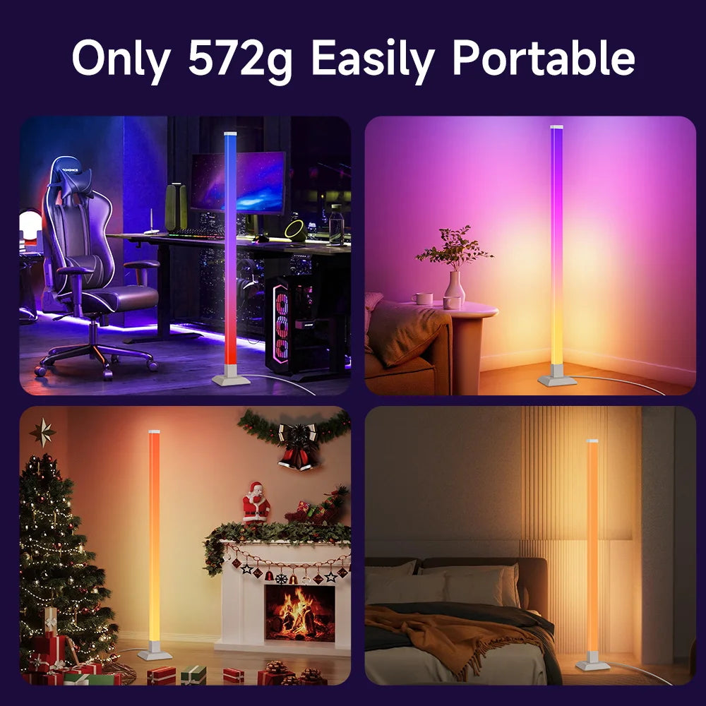 RGB Stehlampe 150 cm – Mit Fernbedienung, 16 Farben Deko-Stehleuchte für Wohnzimmer, Schlafzimmer & Esszimmer