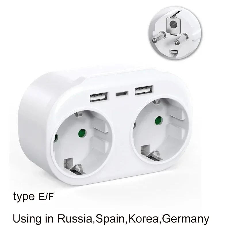 EU-Steckeradapter mit EIN/AUS-Schalter – 2-poliger 4,8 mm Stromadapter, Europäische Standard-Steckdose, Leistungsstarker Steckdosenkonverter