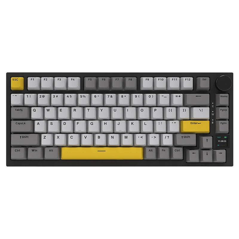 AJAZZ AK820PRO Mechanische Tastatur – 75% Layout, Dreifachmodus (2.4G / Bluetooth / Kabel), PBT-Keycaps, Hot-Swap & Gasket-Mount-Design