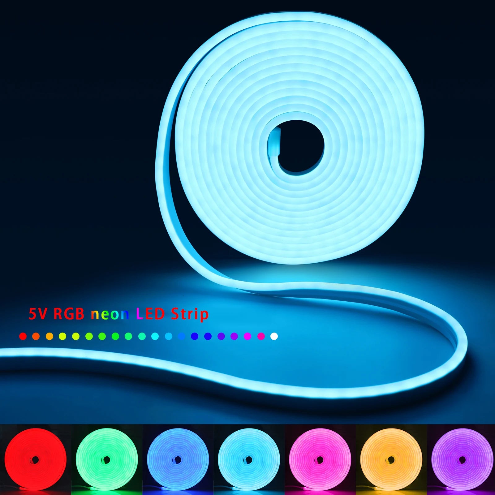 Smart RGB Neon LED Streifen – Wasserdichtes USB Lichtband 1–5 m, Tuya App & Fernbedienung, Flexibles DIY Design für Neon Dekoration & Beleuchtung