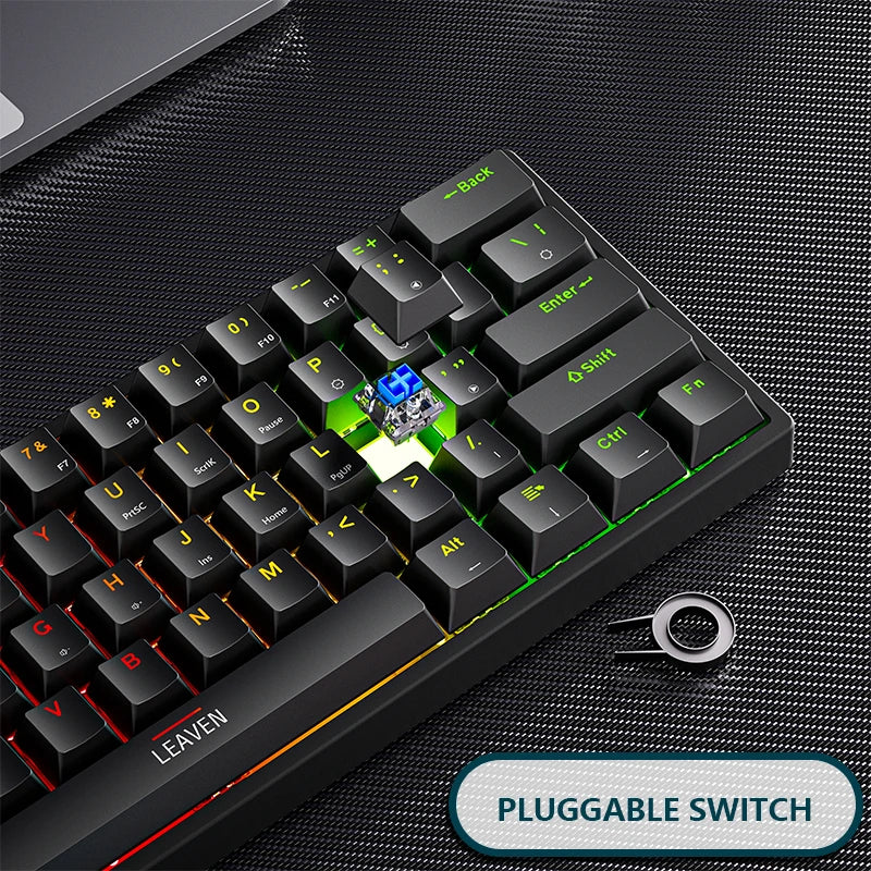 K620 Mini Mechanische Gaming-Tastatur – 60 % Layout, 61 Tasten, RGB, Hot-Swap & PBT-Keycaps, USB-C Kabelanschluss