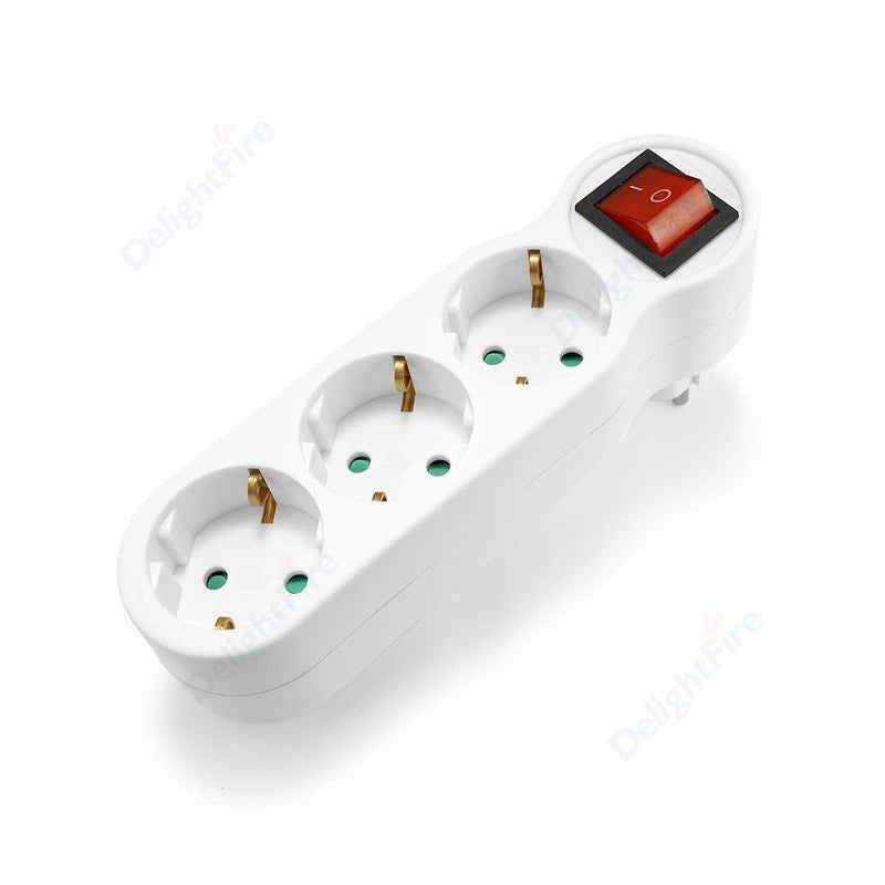 EU-Steckeradapter mit EIN/AUS-Schalter – 2-poliger 4,8 mm Stromadapter, Europäische Standard-Steckdose, Leistungsstarker Steckdosenkonverter