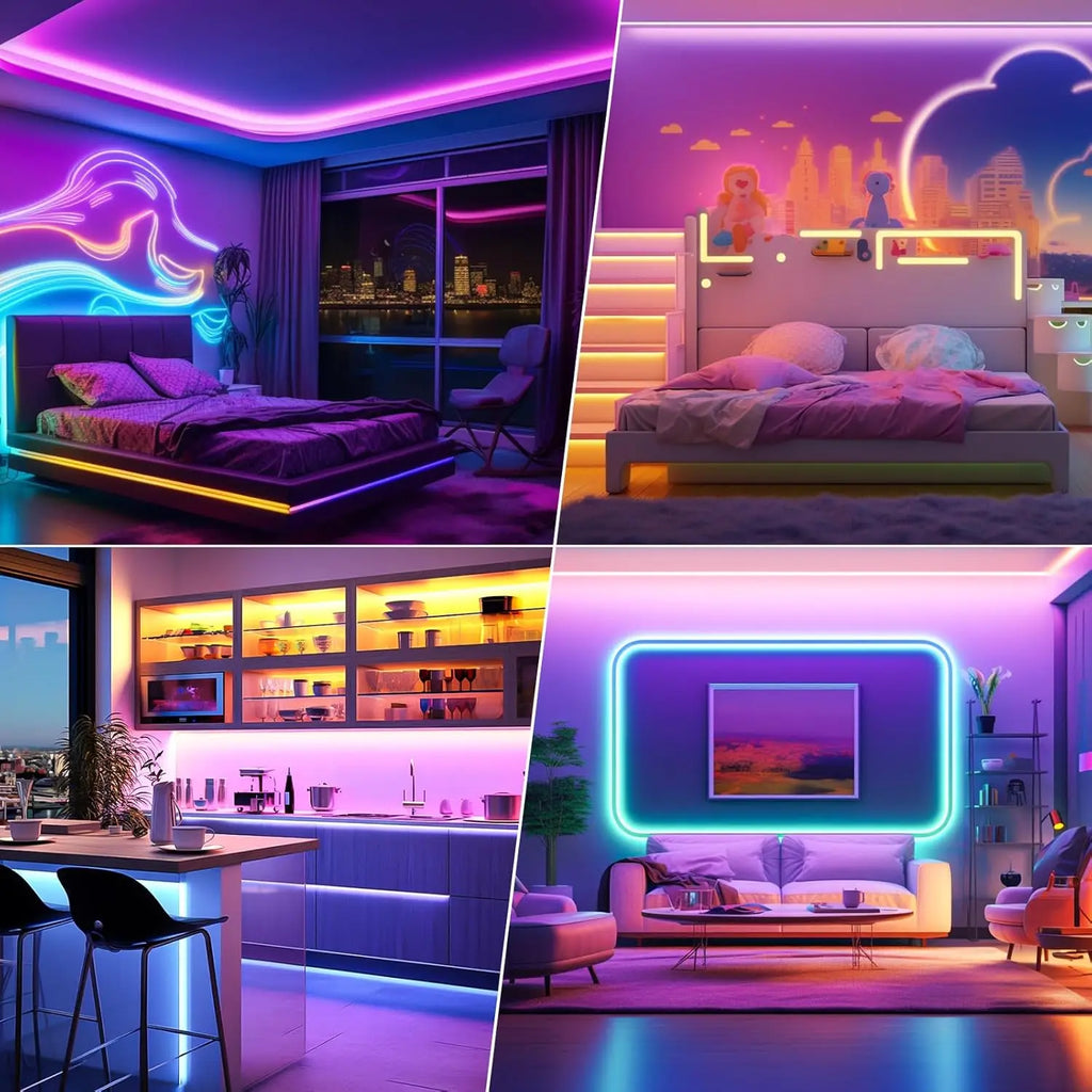 Mexllex RGB LED Streifen 15–30 m – Mit App & Fernbedienung, Musik-Synchronisation, Timer & Farbwechsel, Dimmbar für Gaming & Deko