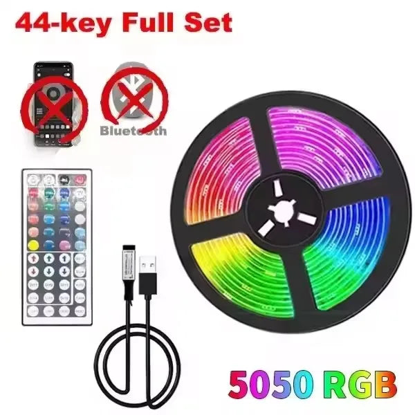 USB RGB LED Streifenlicht – Selbstklebendes LED-Band 1–20 m, Farbwechsel Lichtkette für TV, Kinderzimmer & Wohnraumdekoration