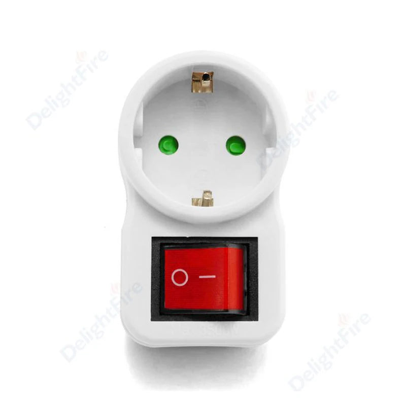 EU-Steckeradapter mit EIN/AUS-Schalter – 2-poliger 4,8 mm Stromadapter, Europäische Standard-Steckdose, Leistungsstarker Steckdosenkonverter
