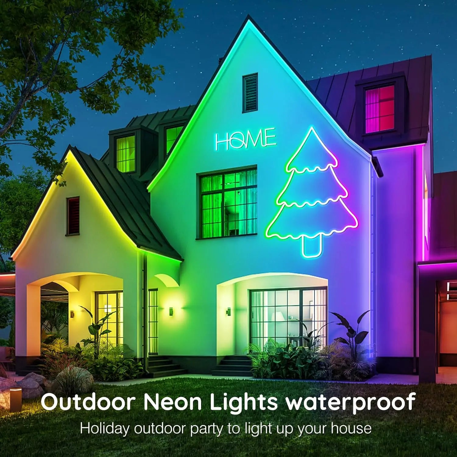 Flexible RGB Neon LED Seillichter – Mit App & Fernbedienung, Mehrfarbige IP65 Außenbeleuchtung, Deko-Licht für Haus, Garten & Zimmer