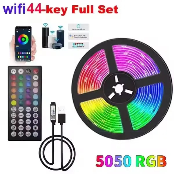USB RGB LED Streifenlicht – Selbstklebendes LED-Band 1–20 m, Farbwechsel Lichtkette für TV, Kinderzimmer & Wohnraumdekoration