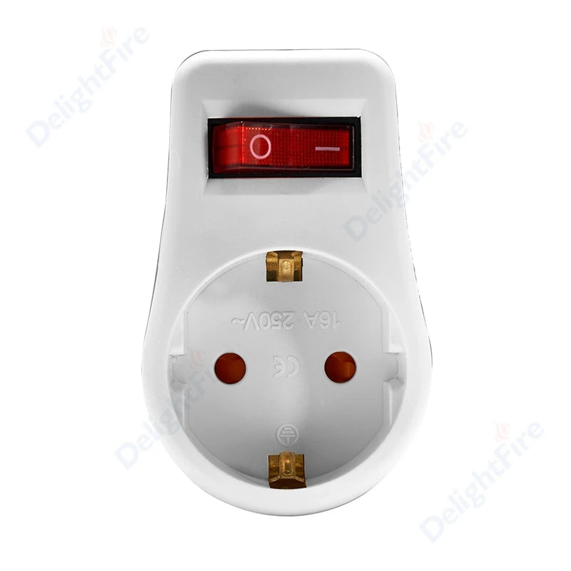 EU-Steckeradapter mit EIN/AUS-Schalter – 2-poliger 4,8 mm Stromadapter, Europäische Standard-Steckdose, Leistungsstarker Steckdosenkonverter