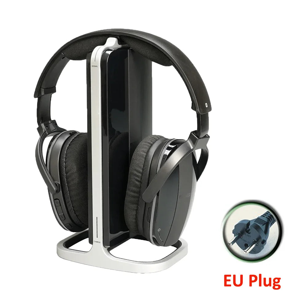 Kabelloser Bluetooth-Kopfhörer mit Multifunktions-Basis – Wiederaufladbares Headset für Handy, Computer & TV mit Energiesparfunktion