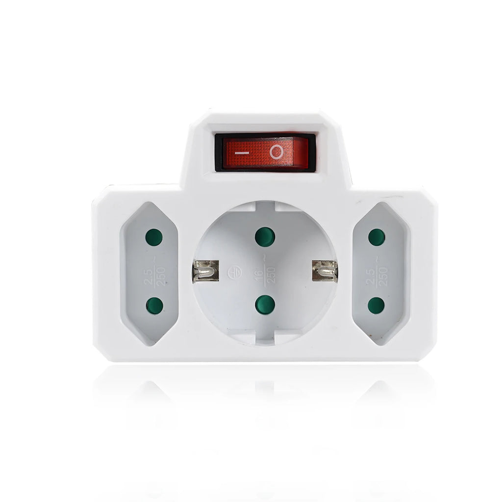 EU-Steckeradapter mit EIN/AUS-Schalter – 2-poliger 4,8 mm Stromadapter, Europäische Standard-Steckdose, Leistungsstarker Steckdosenkonverter
