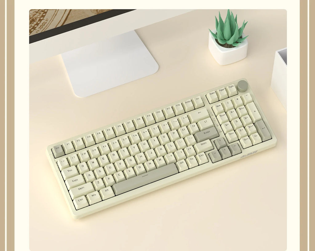 Ajazz AK992 Mechanische Tastatur – 98 Tasten, Hot-Swap, USB-Kabel & Multifunktions-Drehknopf, Vollformat Gaming Keyboard