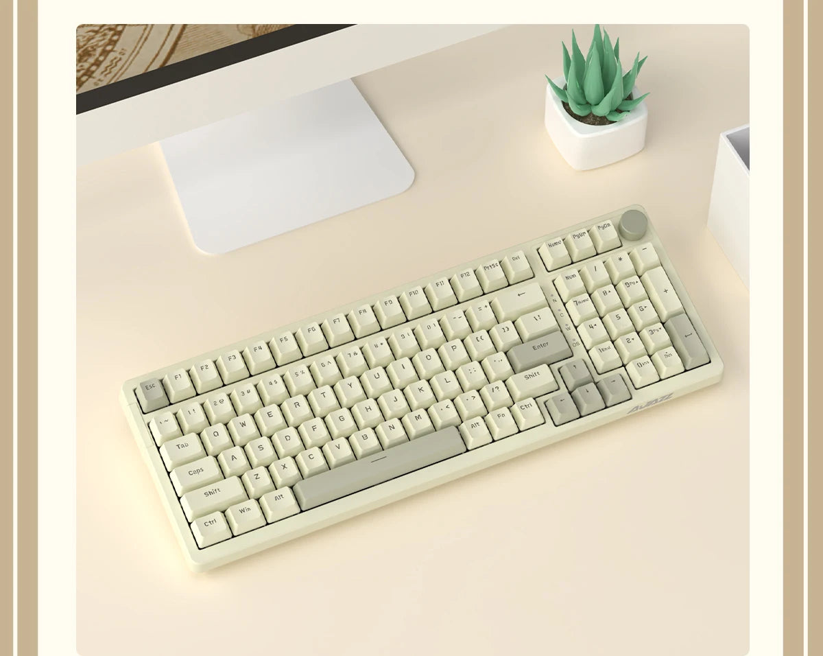 Ajazz AK992 Mechanische Tastatur – 98 Tasten, Hot-Swap, USB-Kabel & Multifunktions-Drehknopf, Vollformat Gaming Keyboard