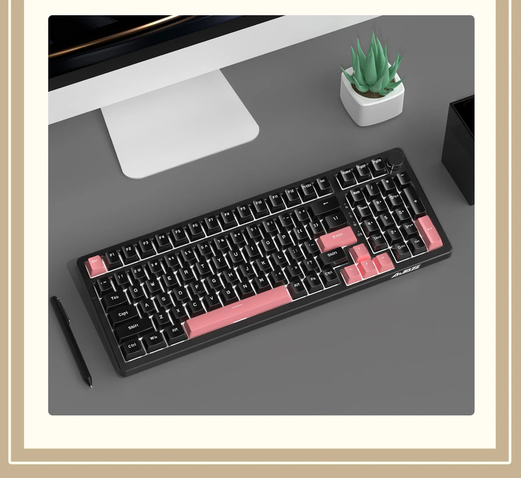 Ajazz AK992 Mechanische Tastatur – 98 Tasten, Hot-Swap, USB-Kabel & Multifunktions-Drehknopf, Vollformat Gaming Keyboard