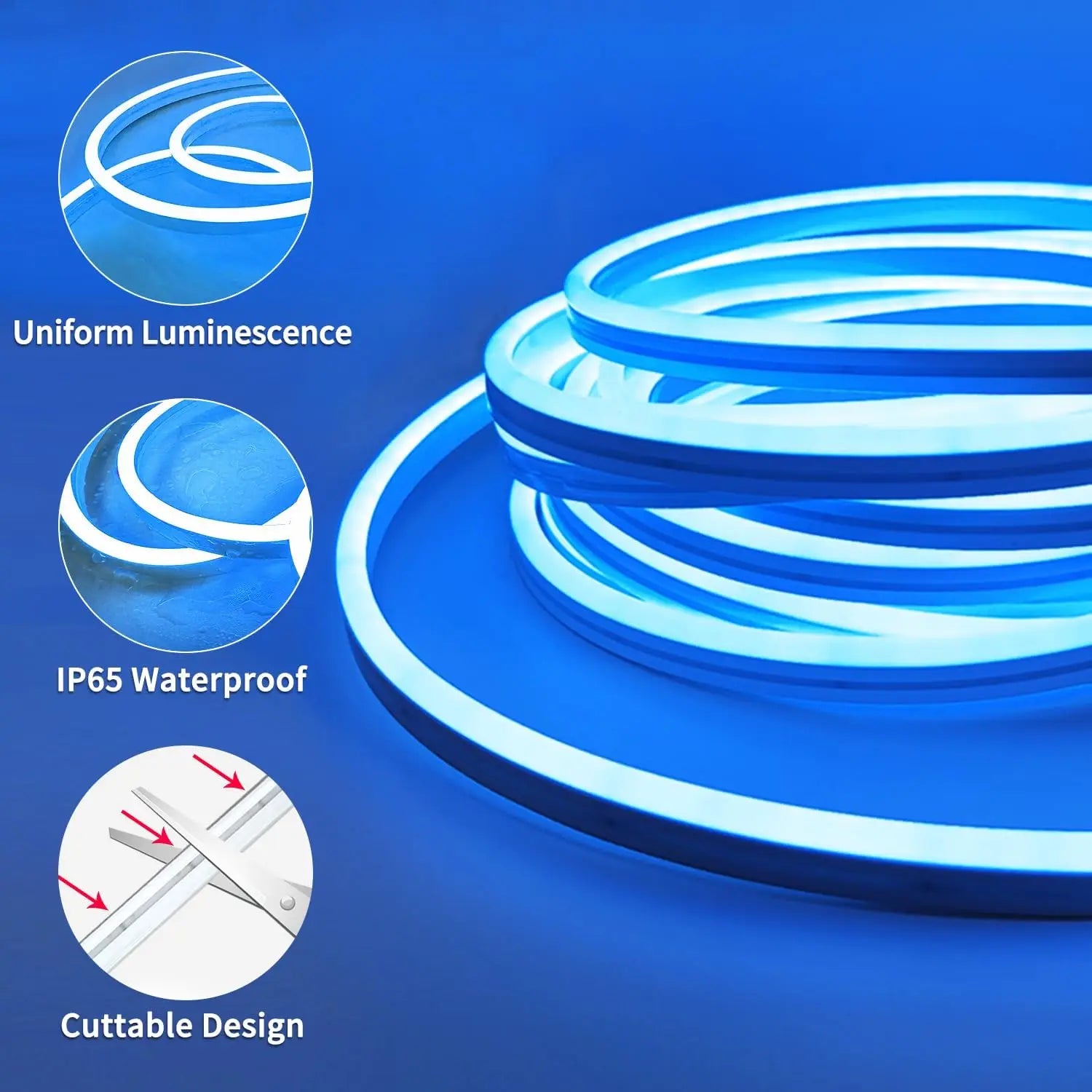 Flexible RGB Neon LED Seillichter – Mit App & Fernbedienung, Mehrfarbige IP65 Außenbeleuchtung, Deko-Licht für Haus, Garten & Zimmer