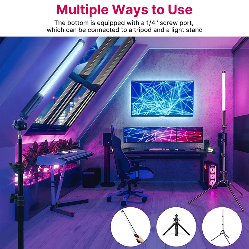 Ulanzi VL119 Handheld RGB Lichtstab – Tragbare LED Stick Light 50 cm, CRI 95+, 2500K–9000K, Wiederaufladbare Studio-Fotolampe