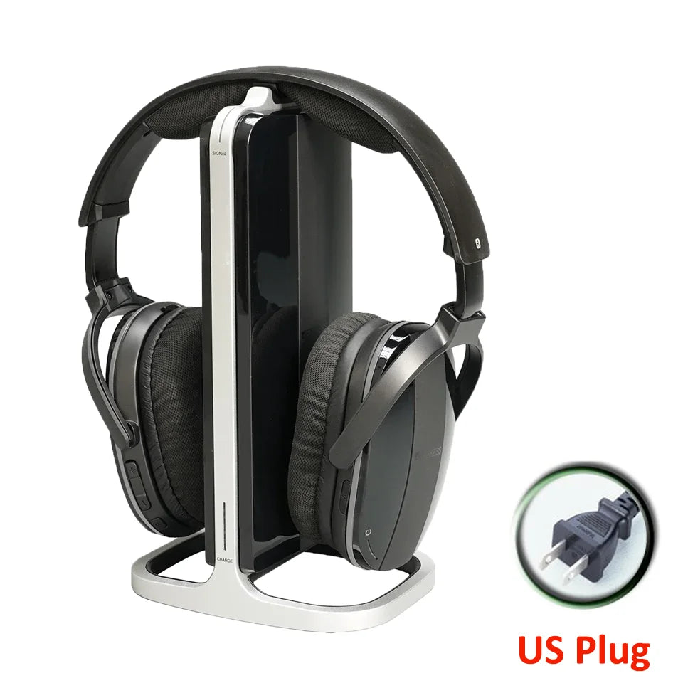 Kabelloser Bluetooth-Kopfhörer mit Multifunktions-Basis – Wiederaufladbares Headset für Handy, Computer & TV mit Energiesparfunktion