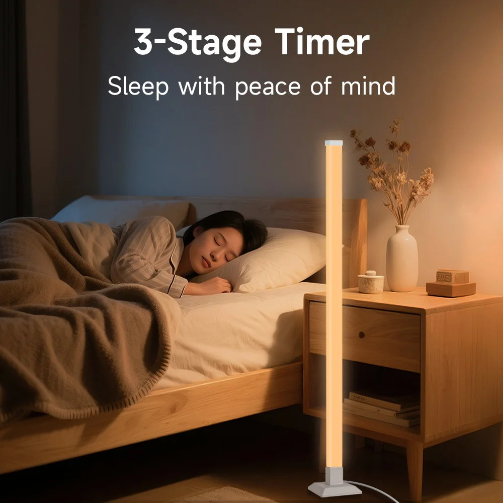 RGB Stehlampe 150 cm – Mit Fernbedienung, 16 Farben Deko-Stehleuchte für Wohnzimmer, Schlafzimmer & Esszimmer