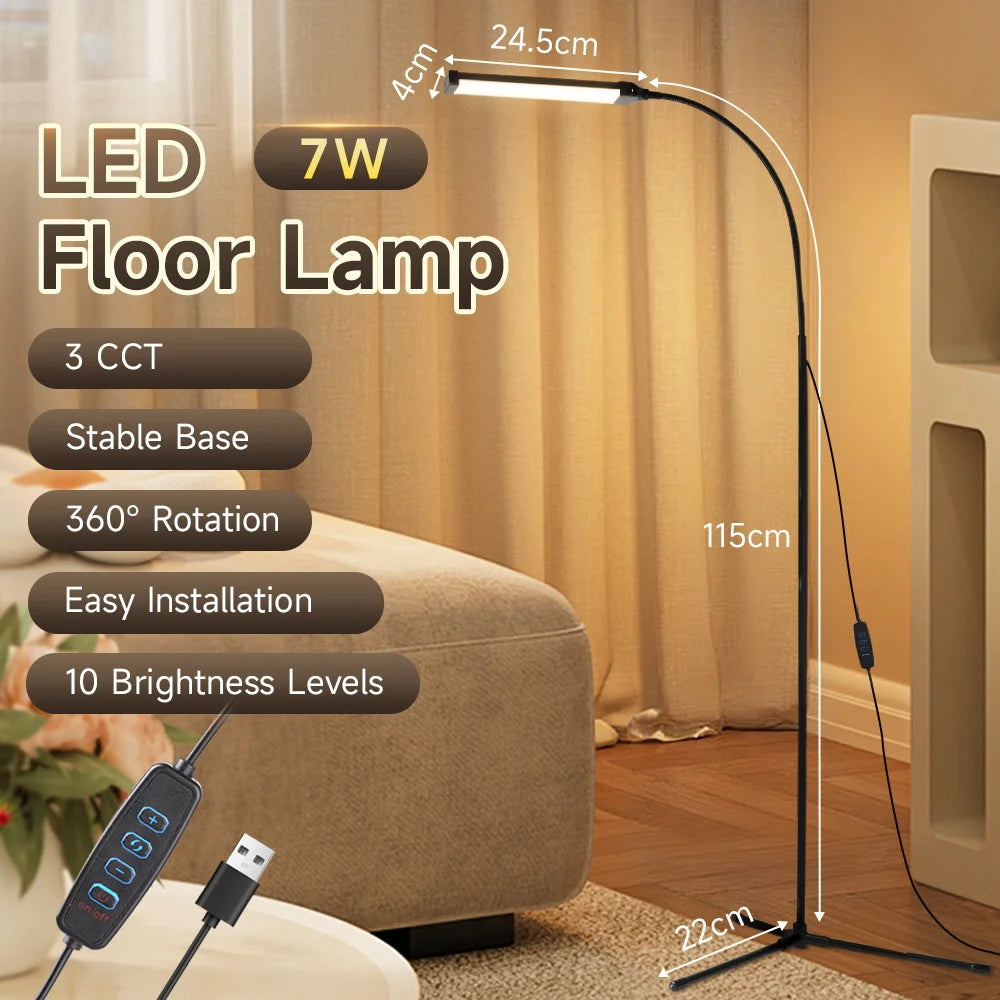 Modern Led Floor Lamp Living Room Dimmable Stand Floor Light Bedroom Led Bedside lamp Reading Lighting For Study Room Decoration