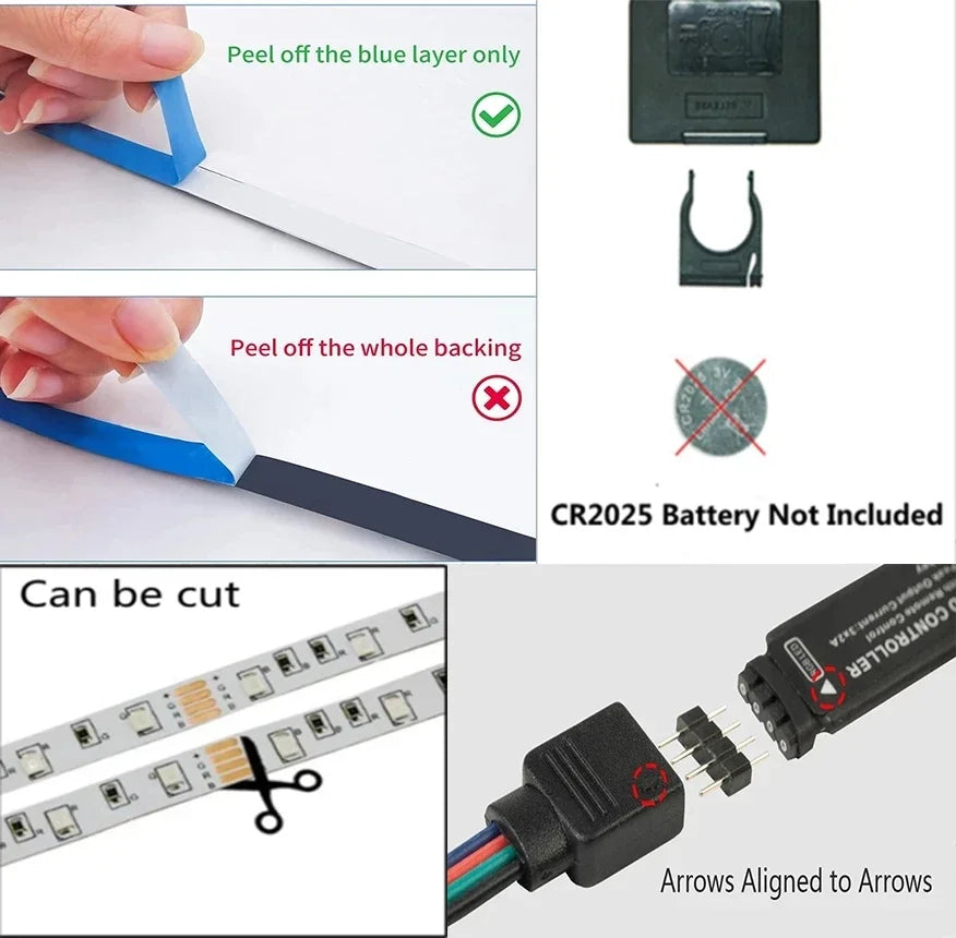 USB RGB LED Streifenlicht – Selbstklebendes LED-Band 1–20 m, Farbwechsel Lichtkette für TV, Kinderzimmer & Wohnraumdekoration