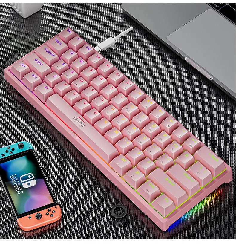 K620 Mini Mechanische Gaming-Tastatur – 60 % Layout, 61 Tasten, RGB, Hot-Swap & PBT-Keycaps, USB-C Kabelanschluss