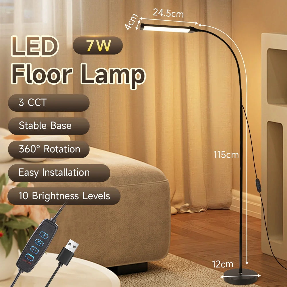 Modern Led Floor Lamp Living Room Dimmable Stand Floor Light Bedroom Led Bedside lamp Reading Lighting For Study Room Decoration