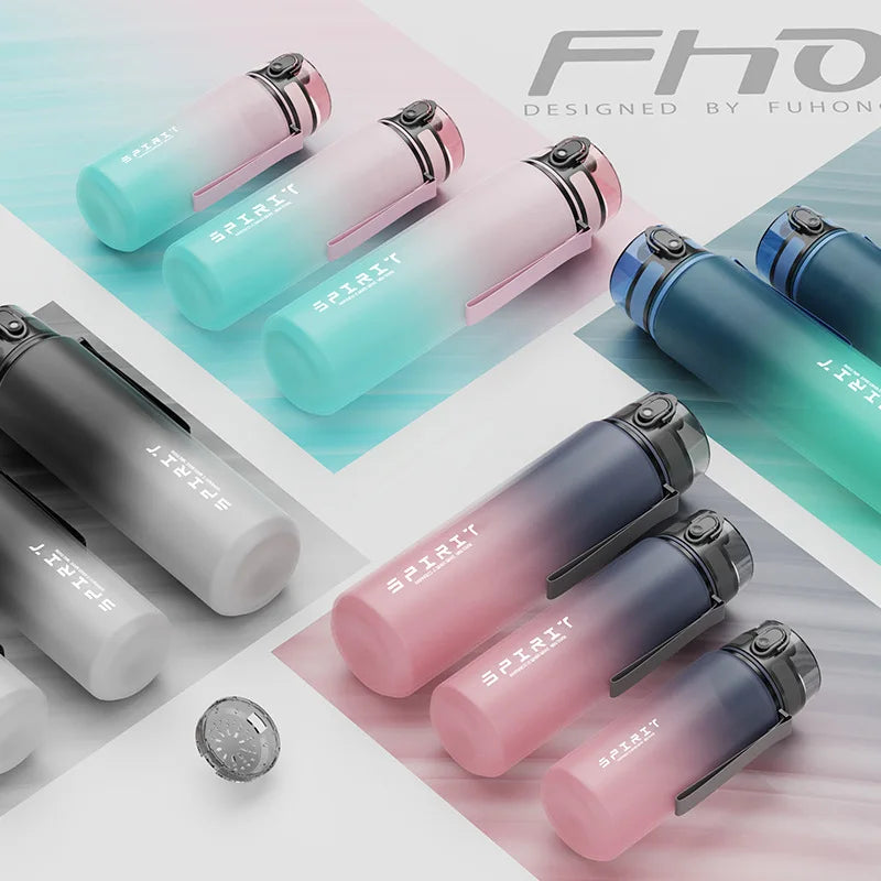 500–1000 ml Motivations-Wasserflasche – Auslaufsichere, wiederverwendbare Sportflasche für Fitnessstudio, Reisen & Outdoor