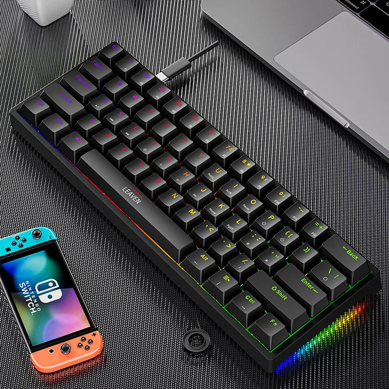 K620 Mini Mechanische Gaming-Tastatur – 60 % Layout, 61 Tasten, RGB, Hot-Swap & PBT-Keycaps, USB-C Kabelanschluss